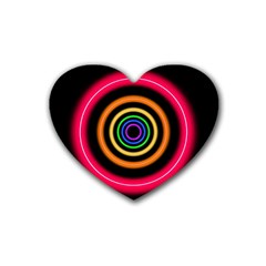 Neon Light Abstract Rubber Coaster (heart)  by Bajindul