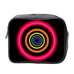 Neon Light Abstract Mini Toiletries Bag (two Sides) by Bajindul