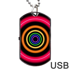 Neon Light Abstract Dog Tag Usb Flash (one Side) by Bajindul