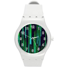 Background Blur Round Plastic Sport Watch (M)