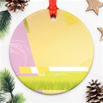 Geometric Botany Brochure Ornament (Round) Front