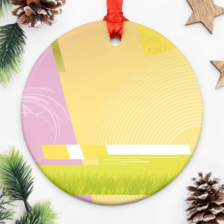 Geometric Botany Brochure Ornament (Round)