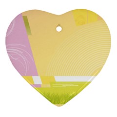 Geometric Botany Brochure Heart Ornament (two Sides) by Bajindul