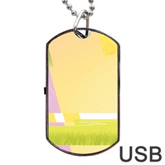 Geometric Botany Brochure Dog Tag Usb Flash (two Sides) by Bajindul