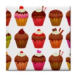 Chocolate Cake Muffin Tile Coasters Front