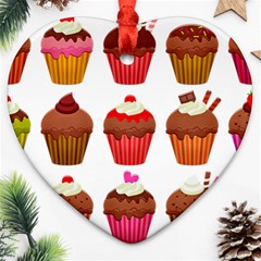 Chocolate Cake Muffin Ornament (heart) by Bajindul