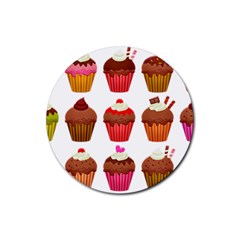 Chocolate Cake Muffin Rubber Coaster (round)  by Bajindul