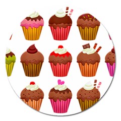 Chocolate Cake Muffin Magnet 5  (round) by Bajindul