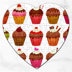 Chocolate Cake Muffin Jigsaw Puzzle (heart) by Bajindul