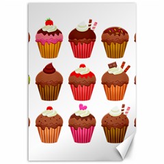 Chocolate Cake Muffin Canvas 12  X 18  by Bajindul