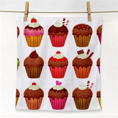 Chocolate Cake Muffin Face Towel by Bajindul