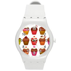 Chocolate Cake Muffin Round Plastic Sport Watch (m) by Bajindul