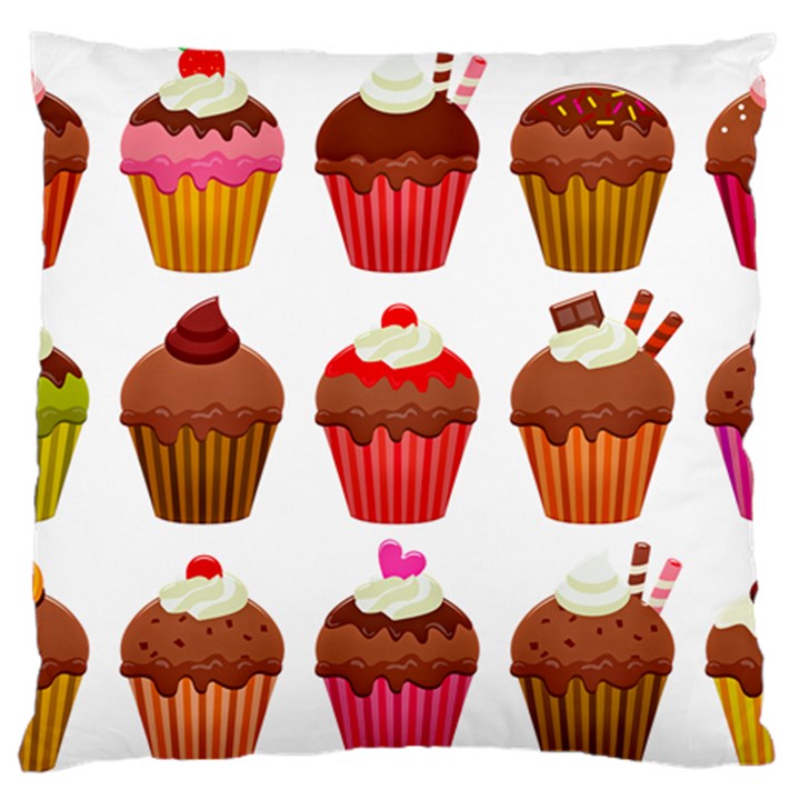 Chocolate Cake Muffin Standard Flano Cushion Case (Two Sides)