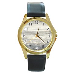 Pacific Ocean Round Gold Metal Watch