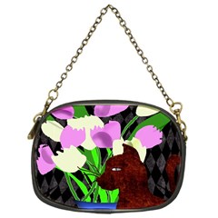 The Cat And The Tulips Chain Purse (one Side) by bloomingvinedesign