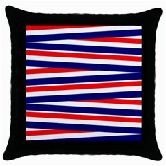 Patriotic Ribbons Throw Pillow Case (black) by Mariart