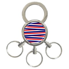 Patriotic Ribbons 3-ring Key Chain by Mariart