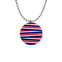 Patriotic Ribbons 1  Button Necklace