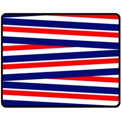 Patriotic Ribbons Double Sided Fleece Blanket (medium)  by Mariart