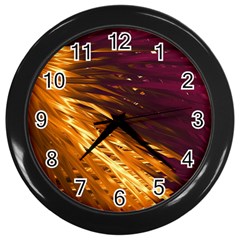 Lines Curlicue Fantasy Colorful Wall Clock (black) by Bajindul