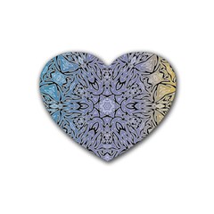 Mosaic Pattern Rubber Coaster (heart)  by Bajindul