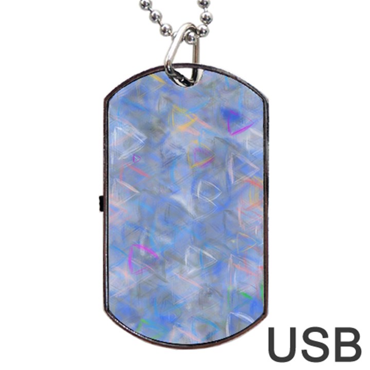 Abstract Triangles Geometric Dog Tag USB Flash (One Side)