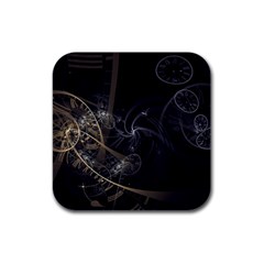 Fractal Abstract Rendering Rubber Square Coaster (4 Pack)  by Bajindul