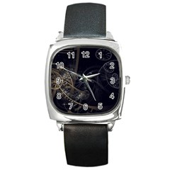 Fractal Abstract Rendering Square Metal Watch by Bajindul