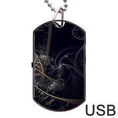 Fractal Abstract Rendering Dog Tag Usb Flash (one Side) by Bajindul