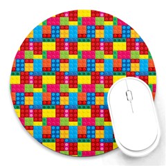 Lego Background Round Mousepads by HermanTelo