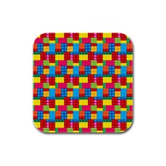 Lego Background Rubber Square Coaster (4 Pack)  by HermanTelo