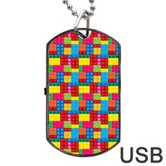 Lego Background Dog Tag Usb Flash (two Sides)