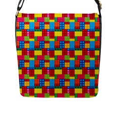 Lego Background Flap Closure Messenger Bag (l)