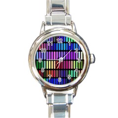 Resolve Art Pattern Round Italian Charm Watch by HermanTelo