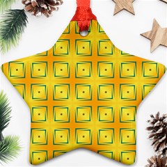 Green Plaid Gold Background Star Ornament (two Sides) by HermanTelo