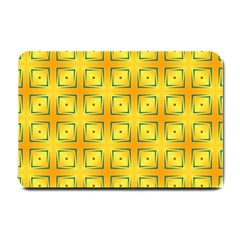 Green Plaid Gold Background Small Doormat 