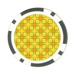 Green Plaid Gold Background Poker Chip Card Guard Front