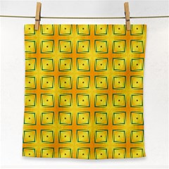 Green Plaid Gold Background Face Towel