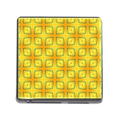 Green Plaid Gold Background Memory Card Reader (square 5 Slot) by HermanTelo