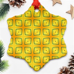 Green Plaid Gold Background Ornament (snowflake) by HermanTelo