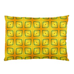 Green Plaid Gold Background Pillow Case (two Sides)