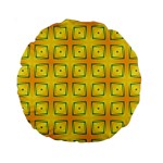 Green Plaid Gold Background Standard 15  Premium Round Cushions Front