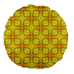 Green Plaid Gold Background Large 18  Premium Round Cushions