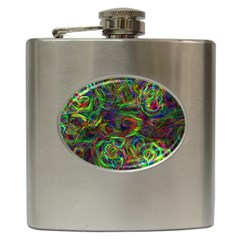 Plasma Shining Lines Light Stripes Hip Flask (6 Oz)