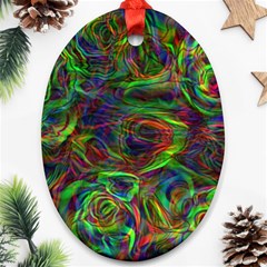 Plasma Shining Lines Light Stripes Oval Ornament (two Sides)