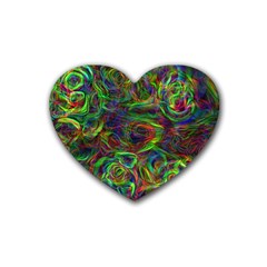 Plasma Shining Lines Light Stripes Rubber Coaster (heart) 