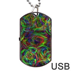 Plasma Shining Lines Light Stripes Dog Tag Usb Flash (one Side) by HermanTelo