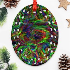 Plasma Shining Lines Light Stripes Ornament (oval Filigree)