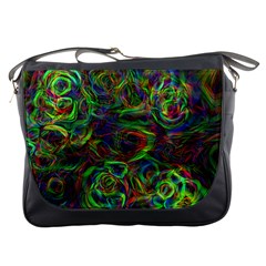 Plasma Shining Lines Light Stripes Messenger Bag by HermanTelo