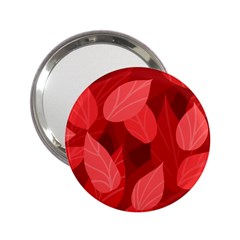 Leaf Design Leaf Background Red 2 25  Handbag Mirrors by Pakrebo